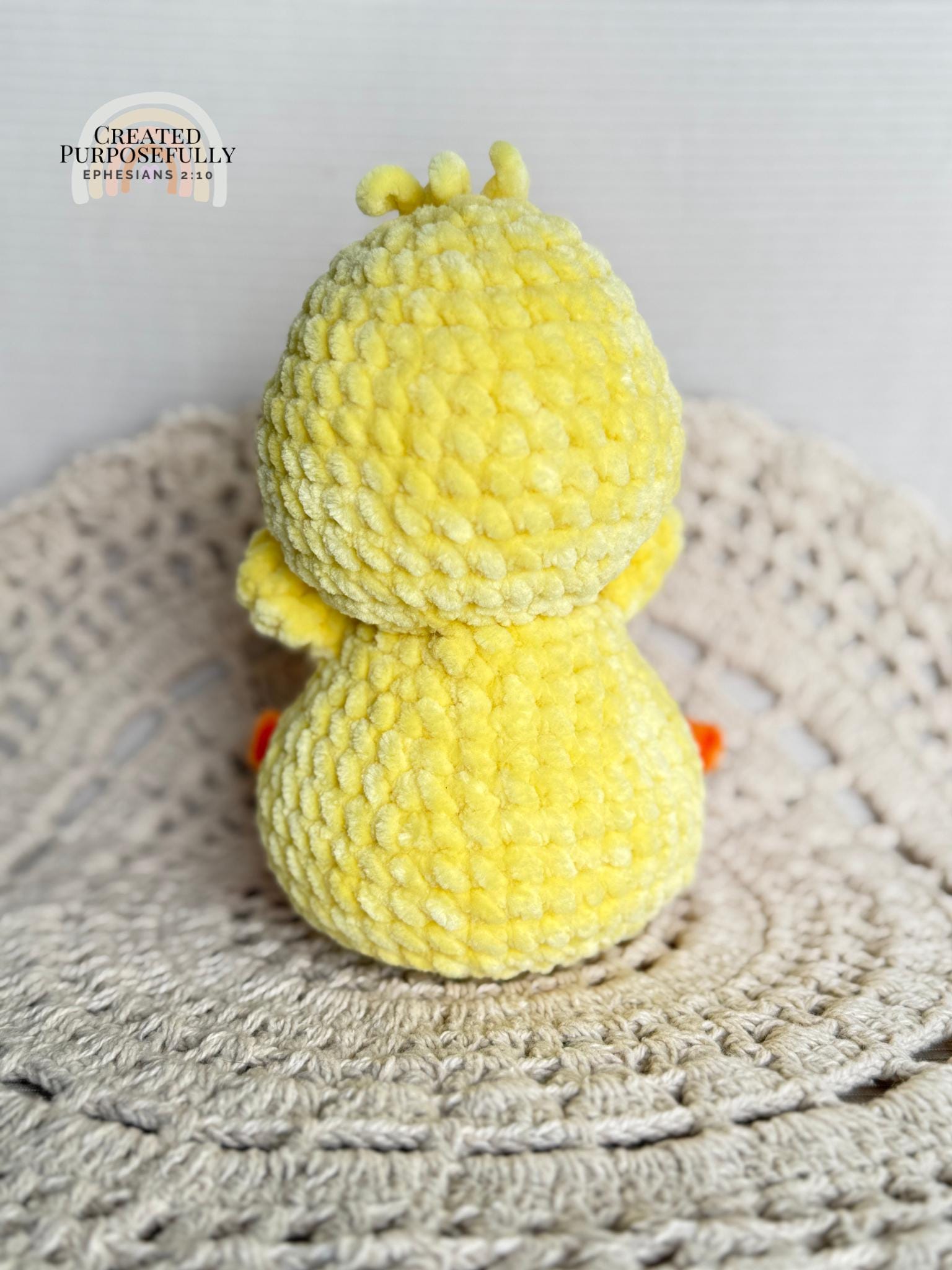 Yellow Duck Crochet Plushie, Stuffed Amigurumi