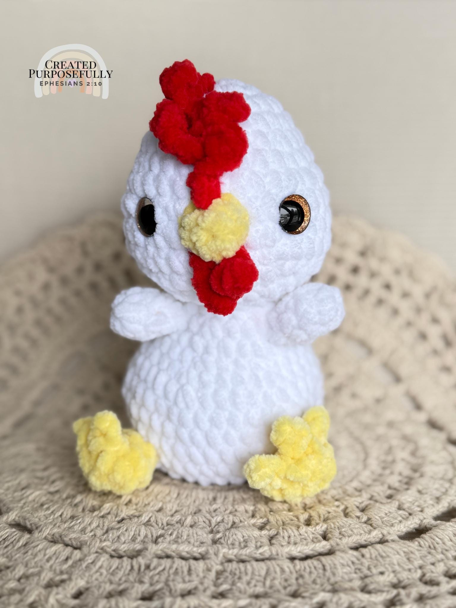 READY TO SHIP Color Crochet Plush Chicken, Stuffed Amigurumi