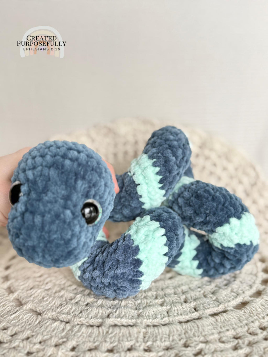 Curl Snake Crochet Plushie, Soft Stuffed Amigurumi Gift