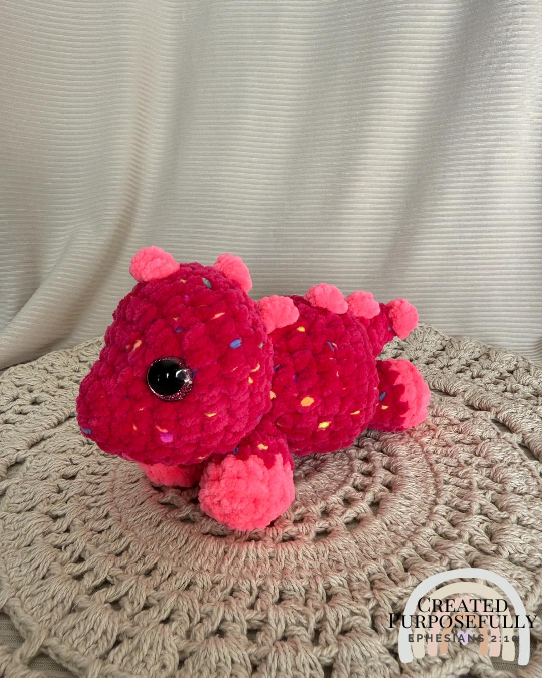 Crochet Mini Triceratops and Stegosaurus Dinosaur Amigurumi Pattern, Low Sew (Digital Download)