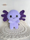 Axolotl Crochet Plushie, Stuffed Amigurumi