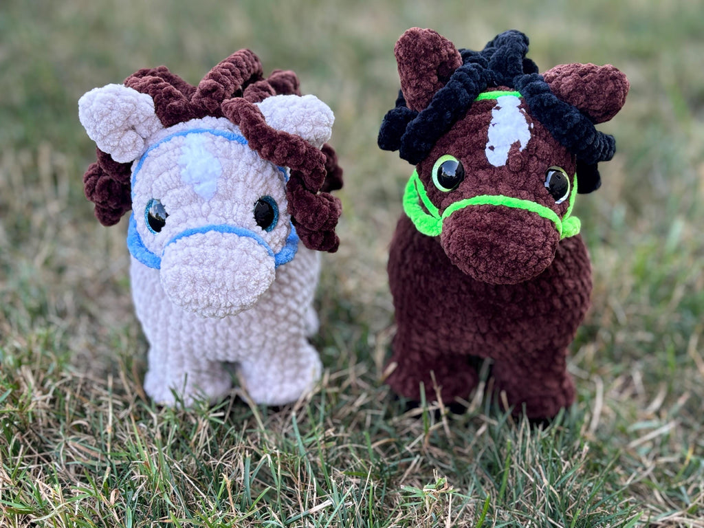 Horse Standing Crochet Plushie: Soft Stuffed Animal Toy