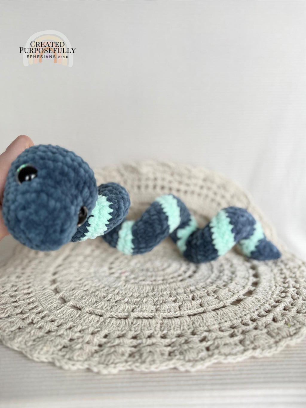 Curl Snake Crochet Plushie, Soft Stuffed Amigurumi Gift