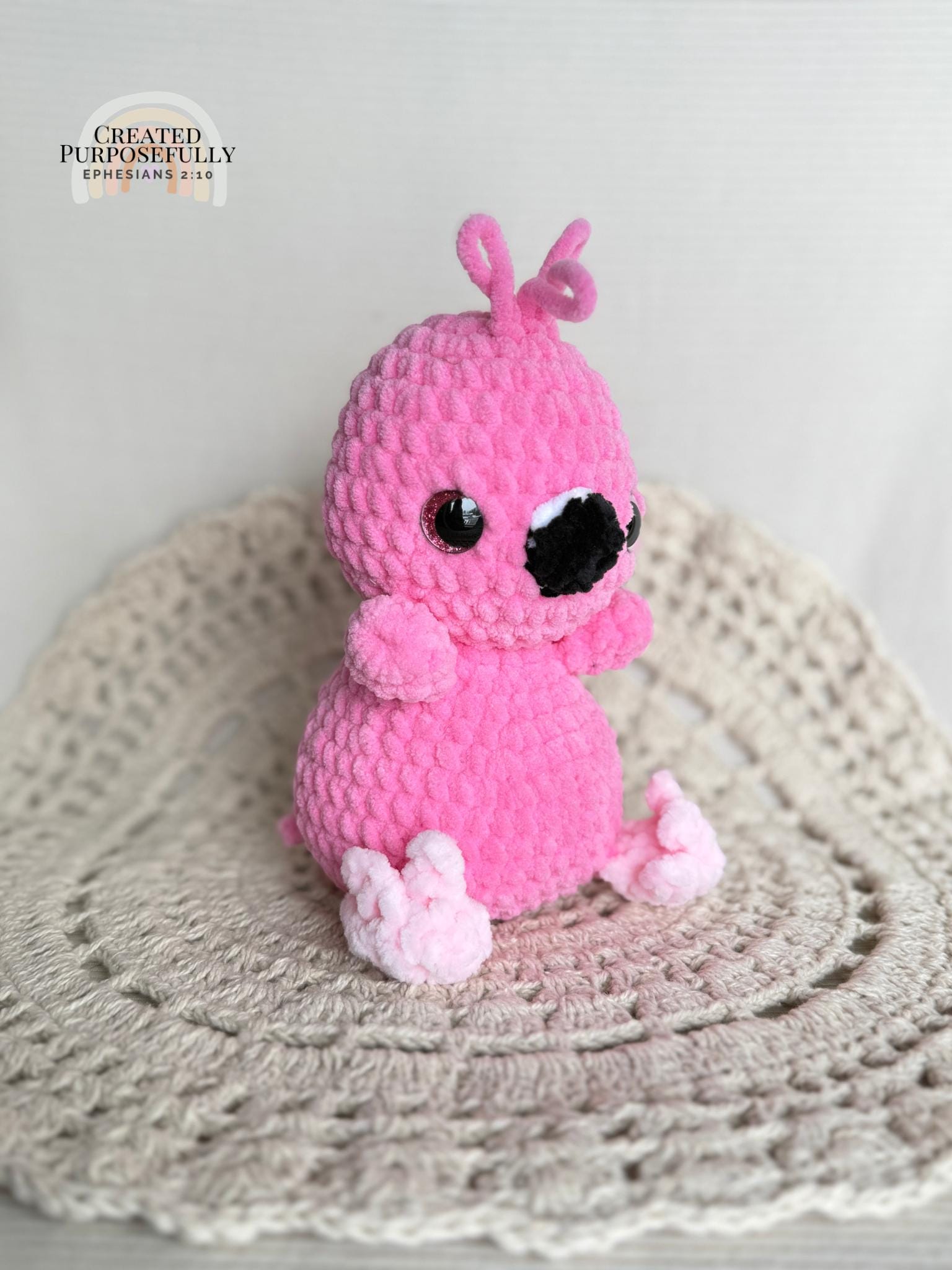 Flamingo Crochet Plushie, Stuffed Amigurumi