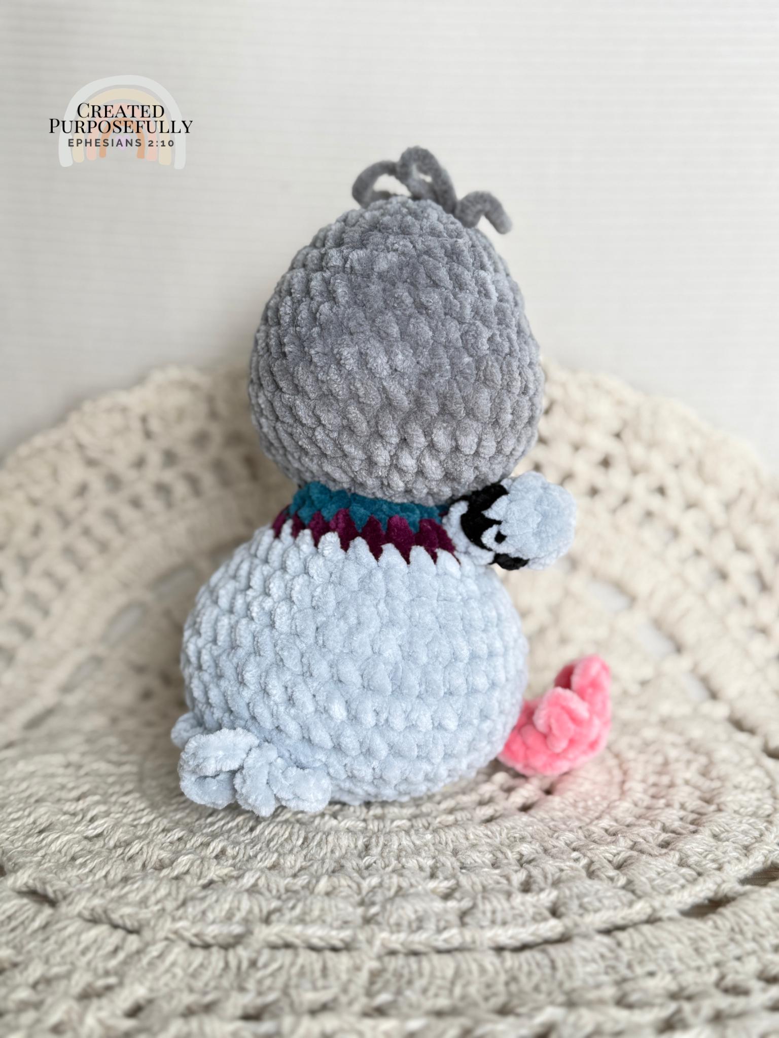READY TO SHIP Color Crochet Plush Pigeon, Stuffed Amigurumi