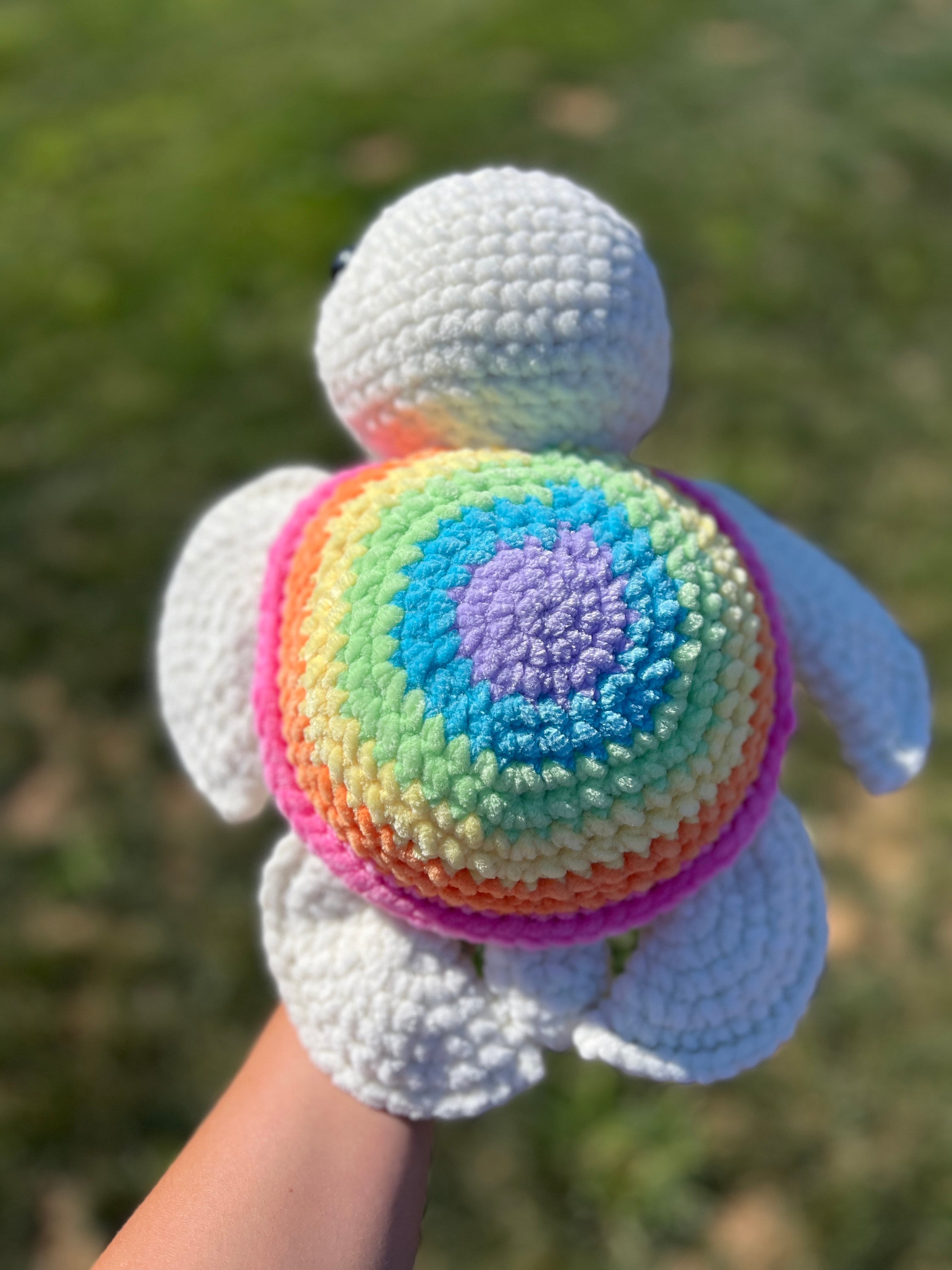 Sea Turtle Crochet Plushie | Rainbow Stuffed Amigurumi