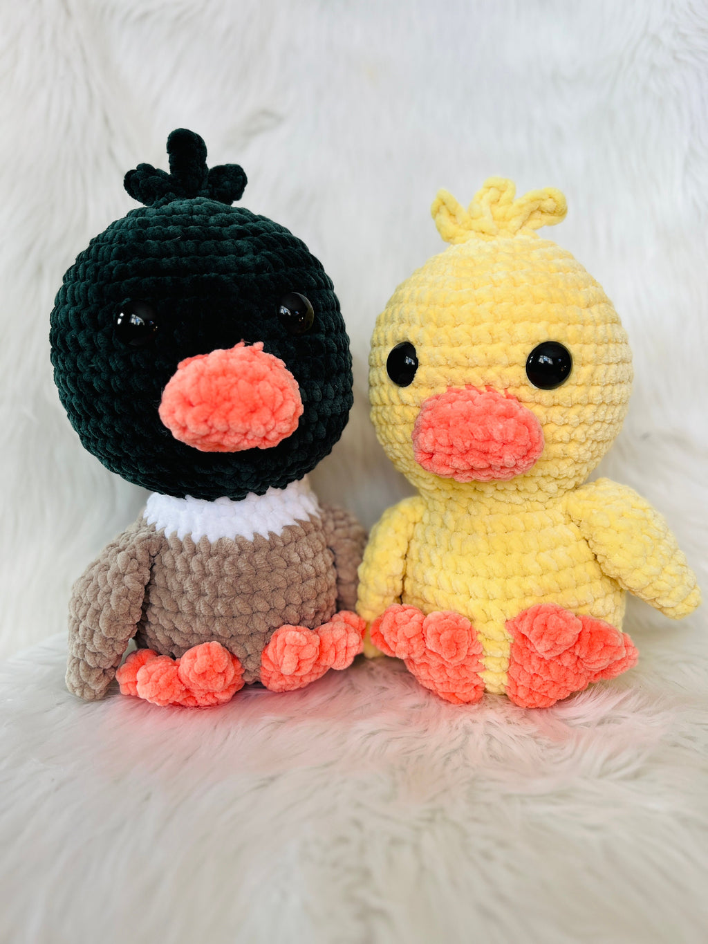 Duck Crochet Plushie | Handmade Stuffed Amigurumi (13 inch)