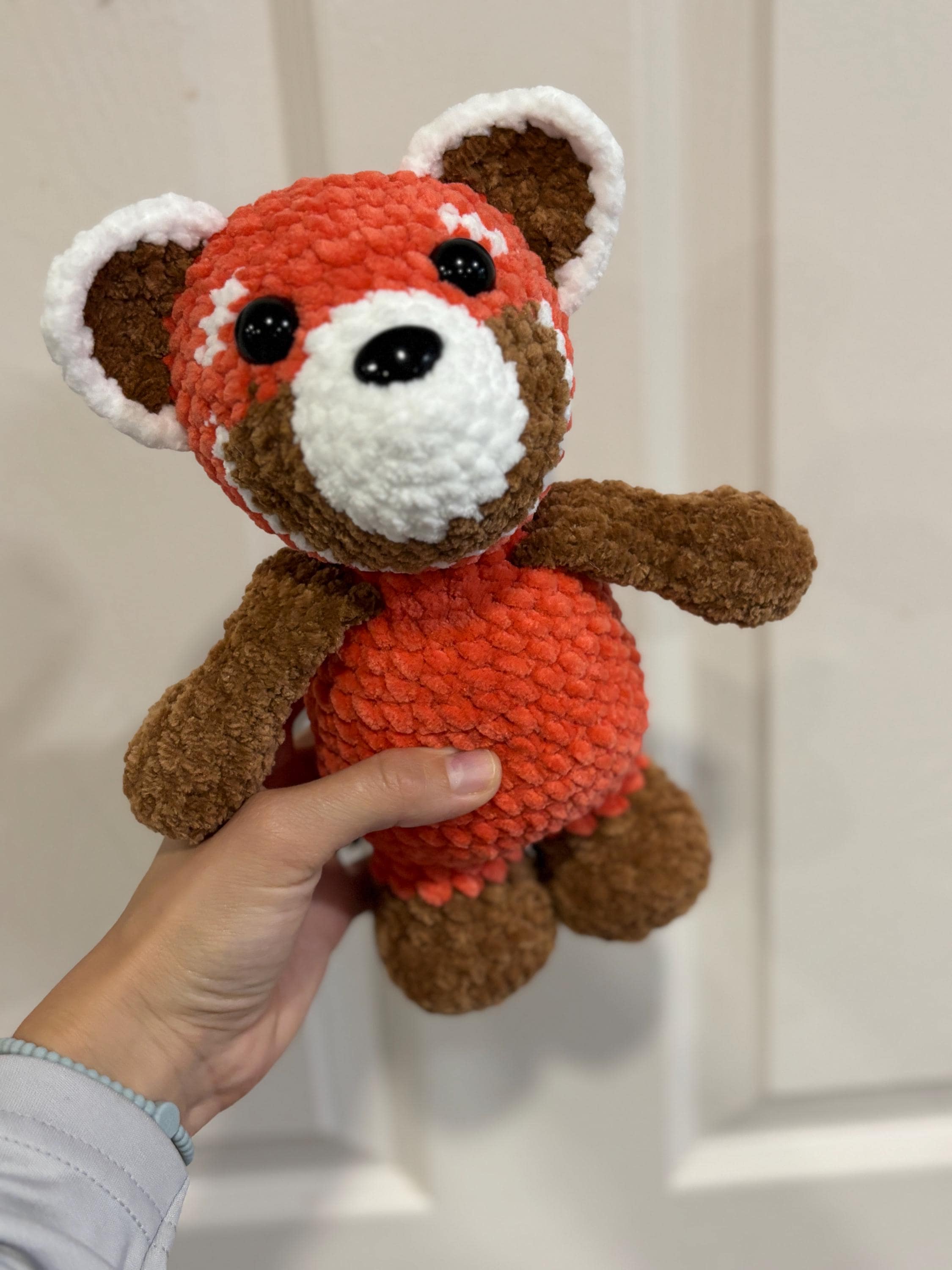 Red Panda Crochet Plushie | Soft Stuffed Amigurumi Toy, Personalized Tag
