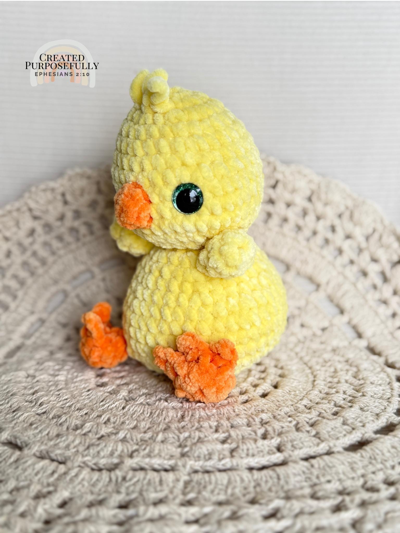 READY TO SHIP Color Crochet Plush Yellow Duck, Stuffed Amigurumi