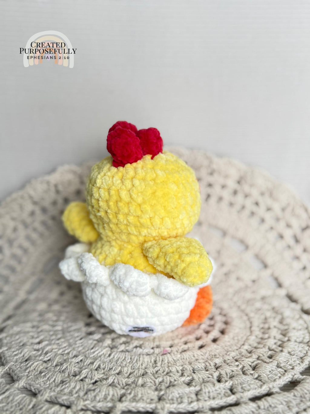 Chick in an Egg Crochet Plushie, Stuffed Amigurumi