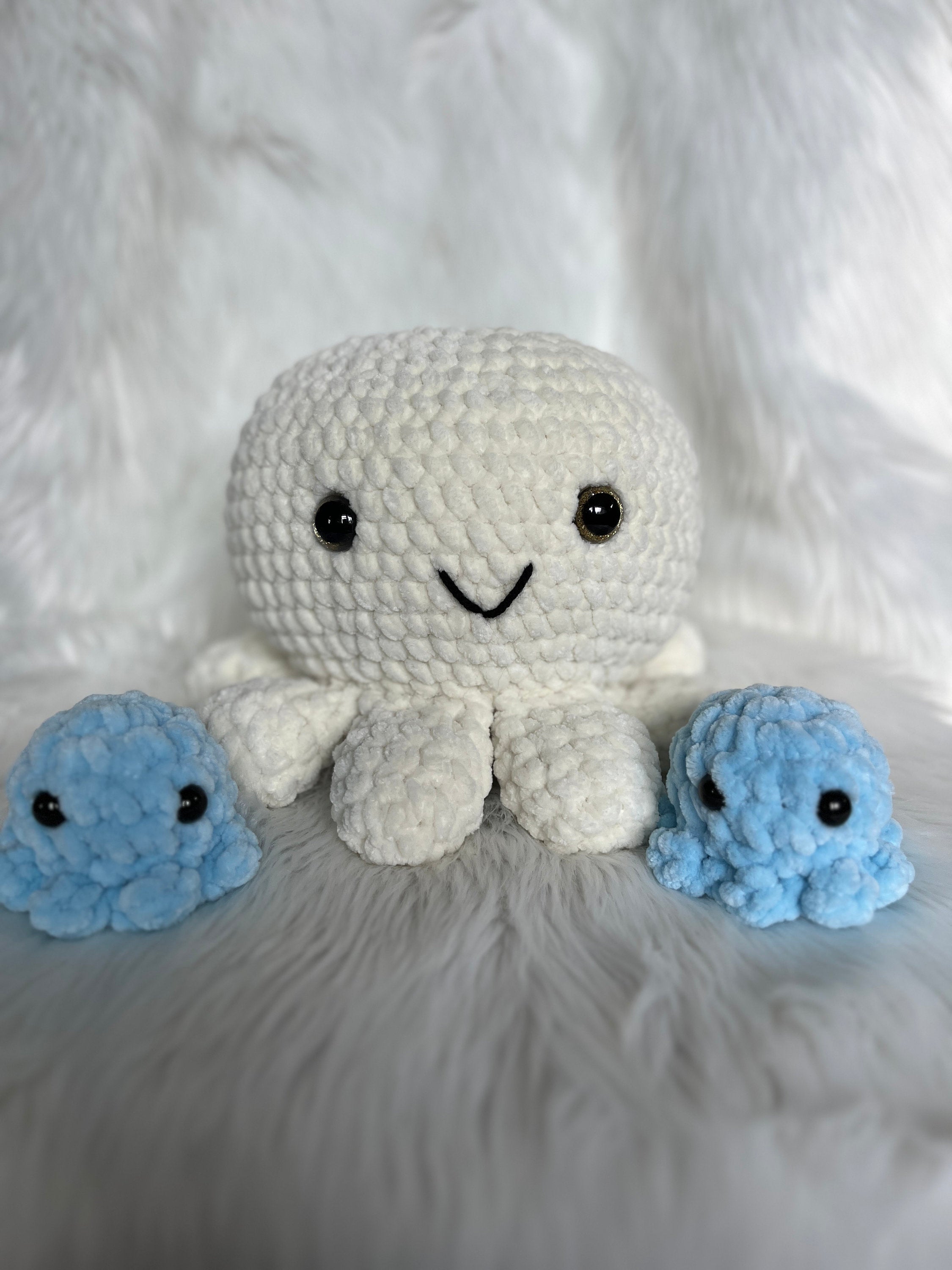 Octopus Crochet Plushie Gender Reveal | Cream Stuffed Animal with Surprise Babies