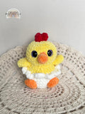 Chick in an Egg Crochet Plushie, Stuffed Amigurumi