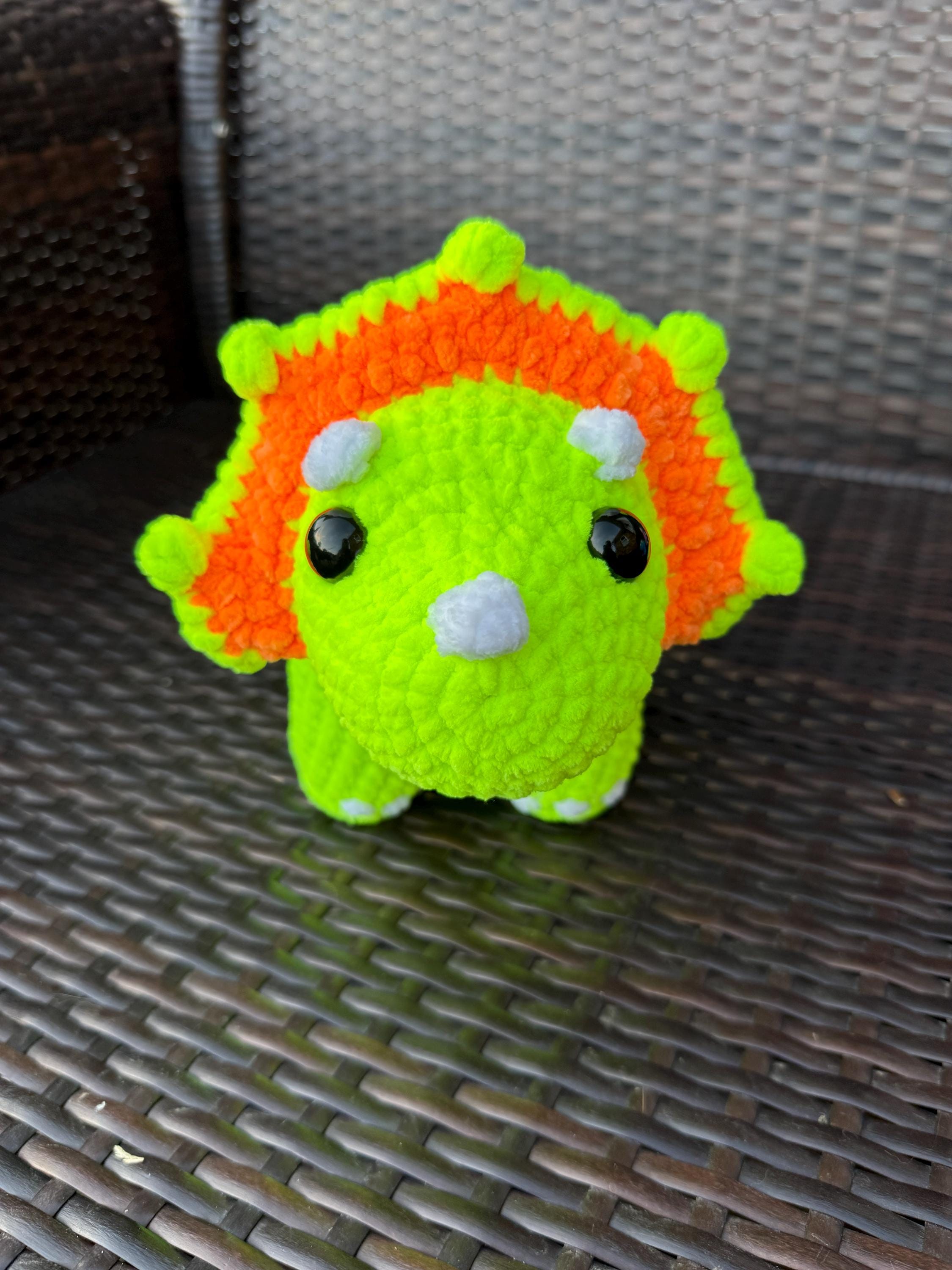 Triceratops Crochet Plush • Custom Amigurumi Dinosaur Toy