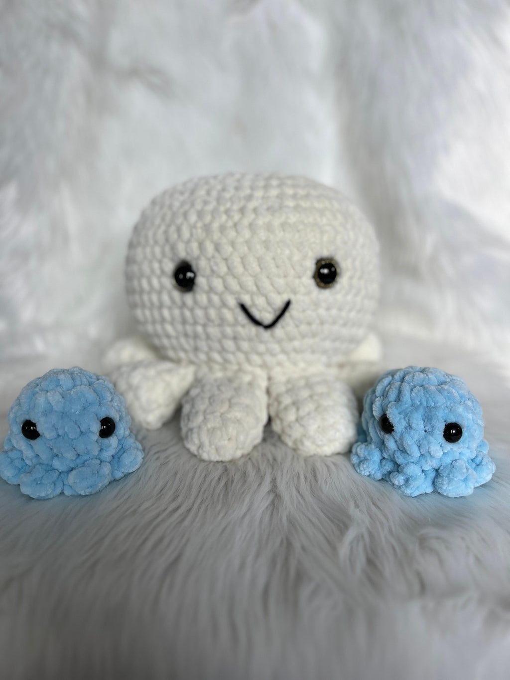 Octopus Crochet Plushie Gender Reveal | Cream Stuffed Animal with Surprise Babies