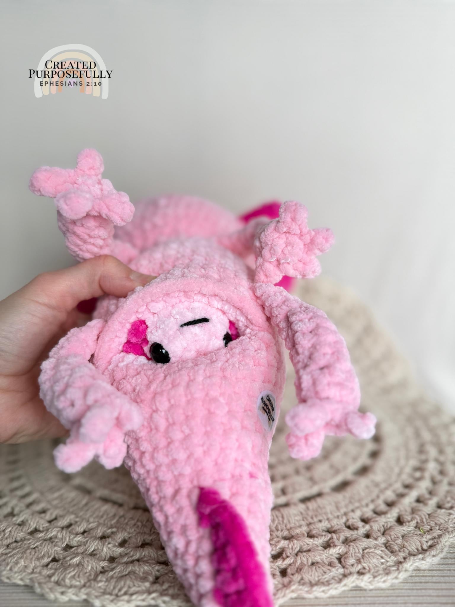 Axolotl Family Crochet Plushie, Stuffed Amigurumi