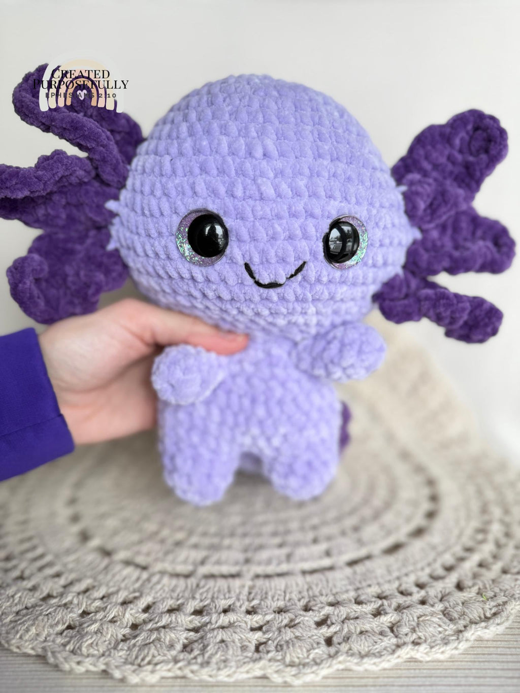 Axolotl Crochet Plushie, Stuffed Amigurumi