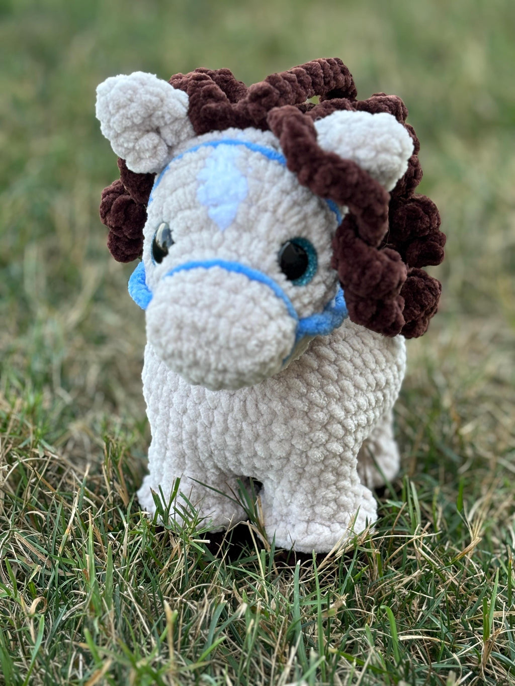 Horse Standing Crochet Plushie: Soft Stuffed Animal Toy