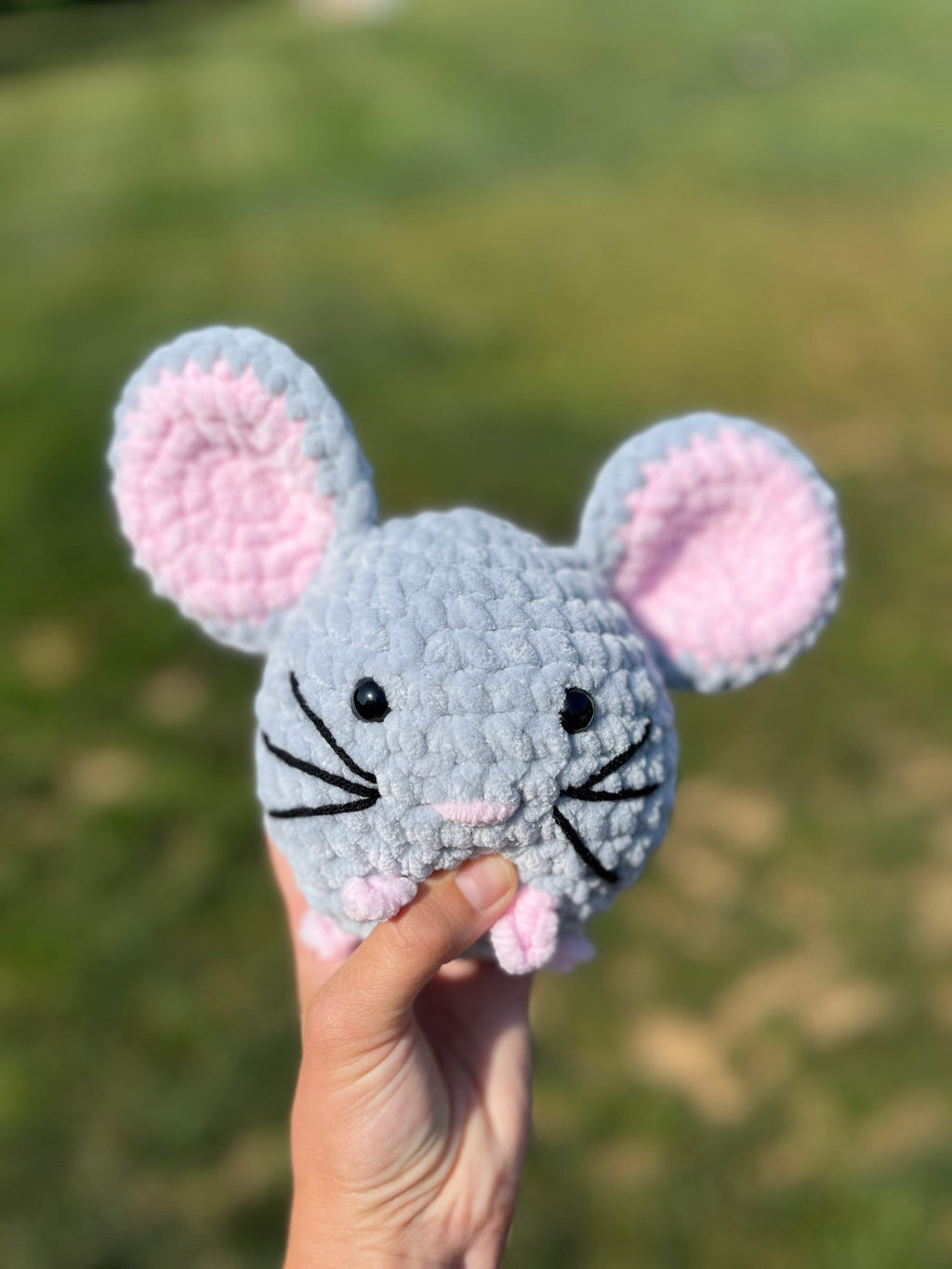 Mouse Custom Color Crochet Plush, Soft Stuffed Amigurumi