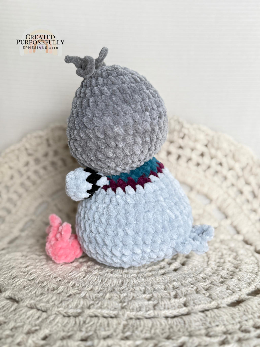 READY TO SHIP Color Crochet Plush Pigeon, Stuffed Amigurumi