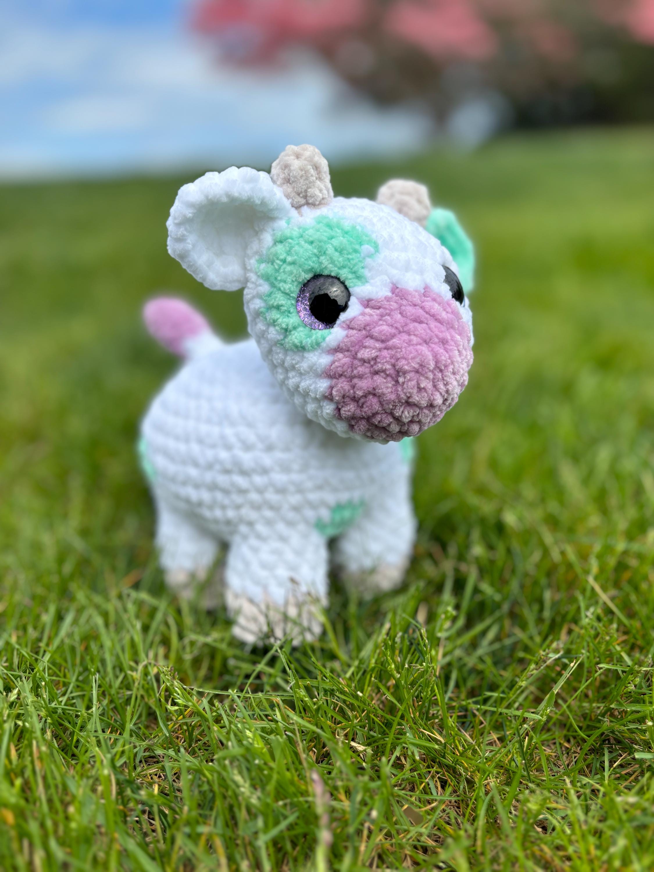 Cow Crochet Plushie, Personalized Stuffed Amigurumi Toy