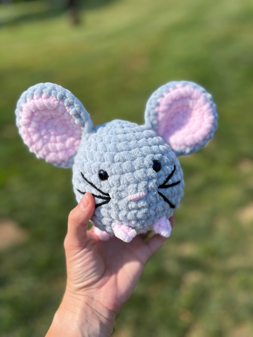 Mouse Custom Color Crochet Plush, Soft Stuffed Amigurumi