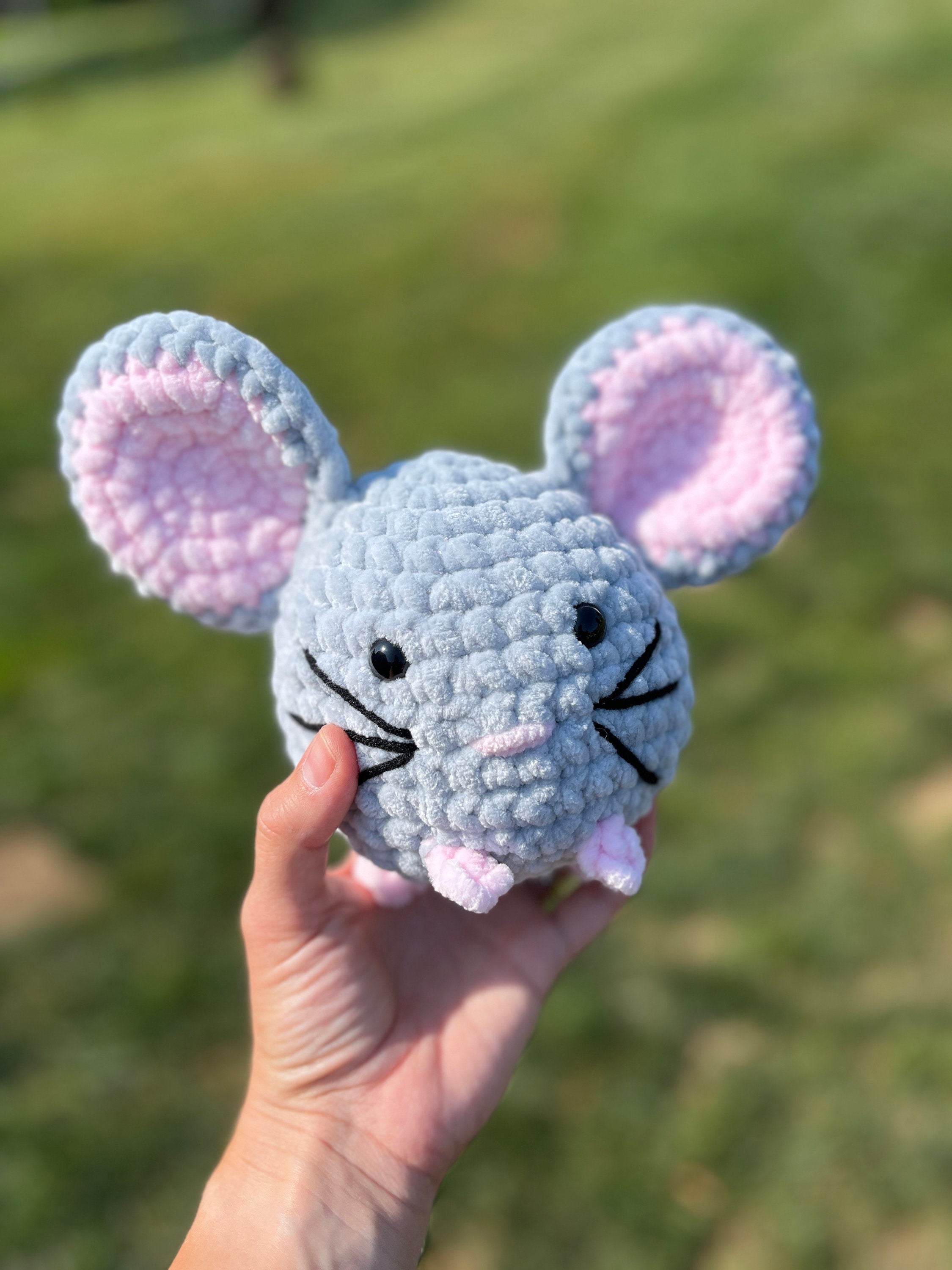 Mouse Custom Color Crochet Plush, Soft Stuffed Amigurumi