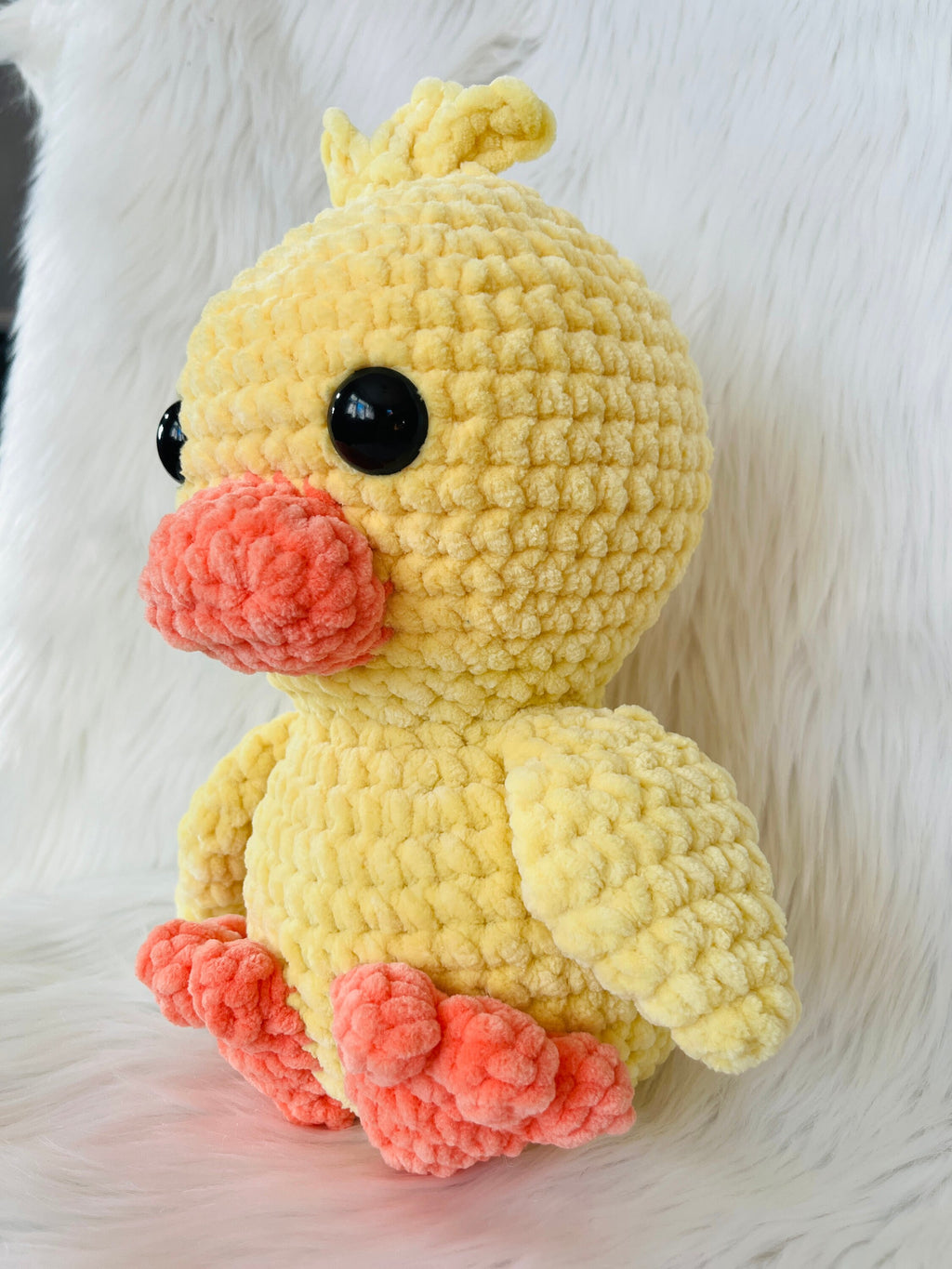 Duck Crochet Plushie | Handmade Stuffed Amigurumi (13 inch)
