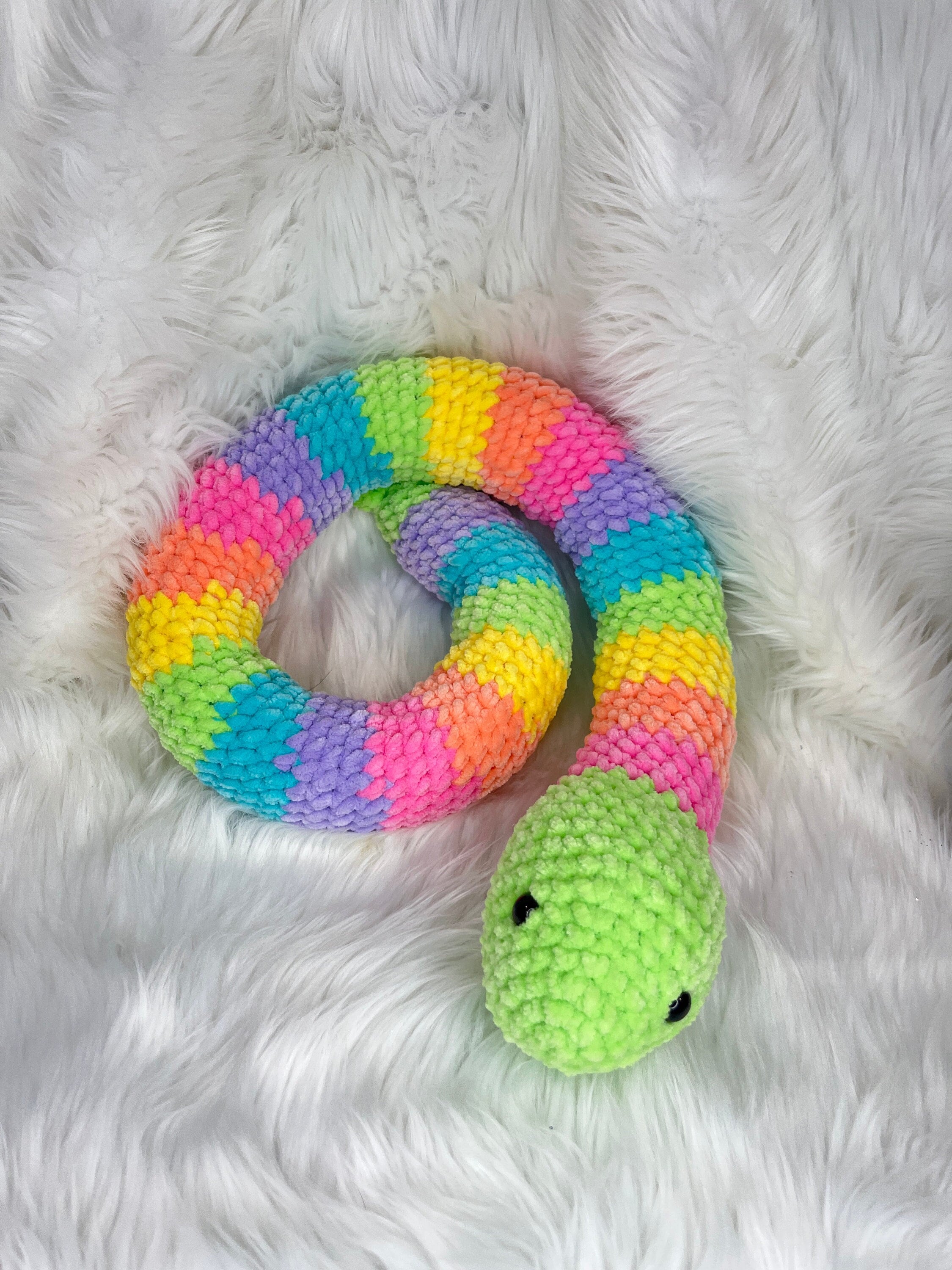 Snake Crochet Plushie, Soft Stuffed Amigurumi Gift