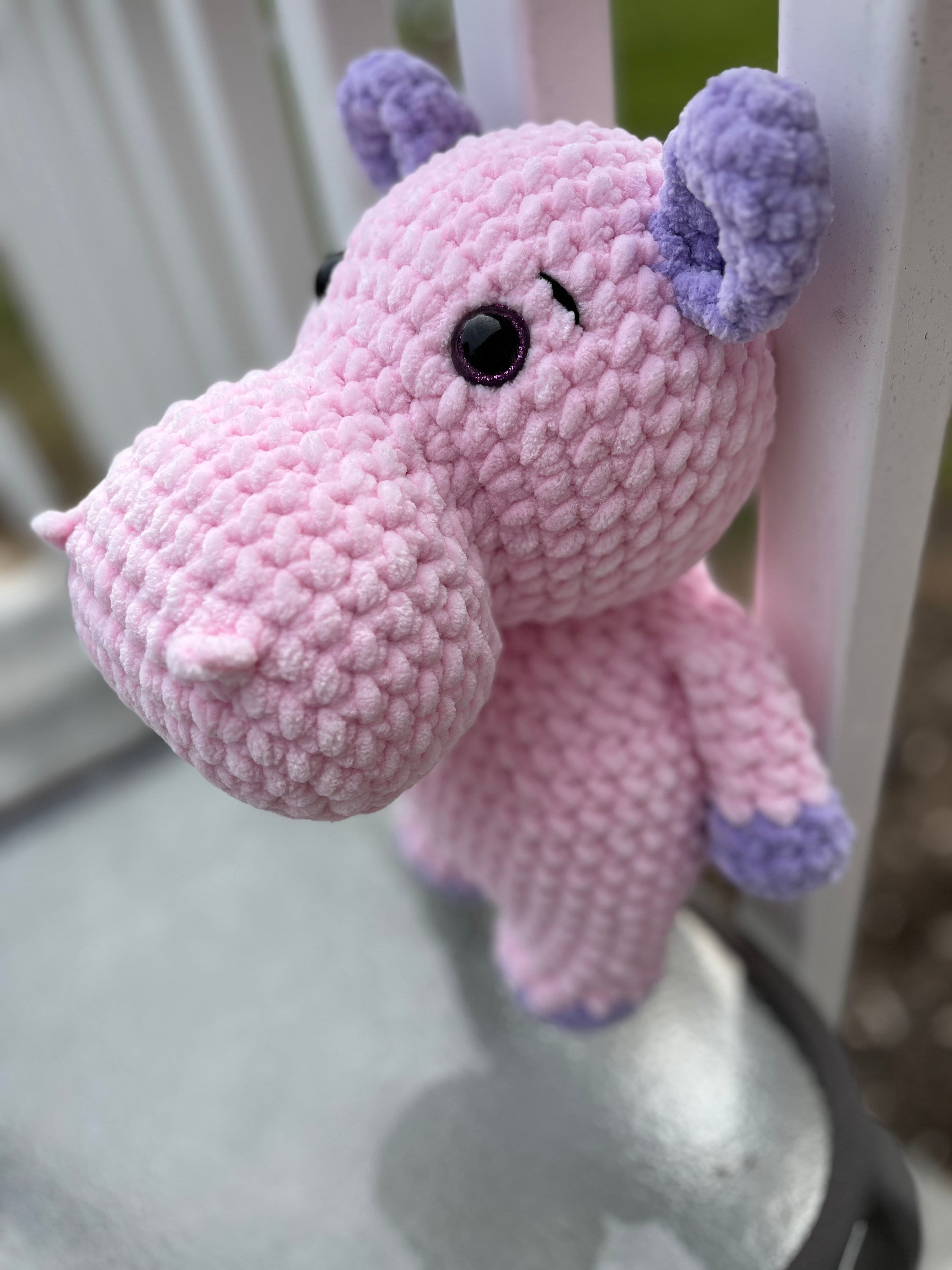 Hippopotamus Crochet Plushie | Soft Stuffed Amigurumi Toy