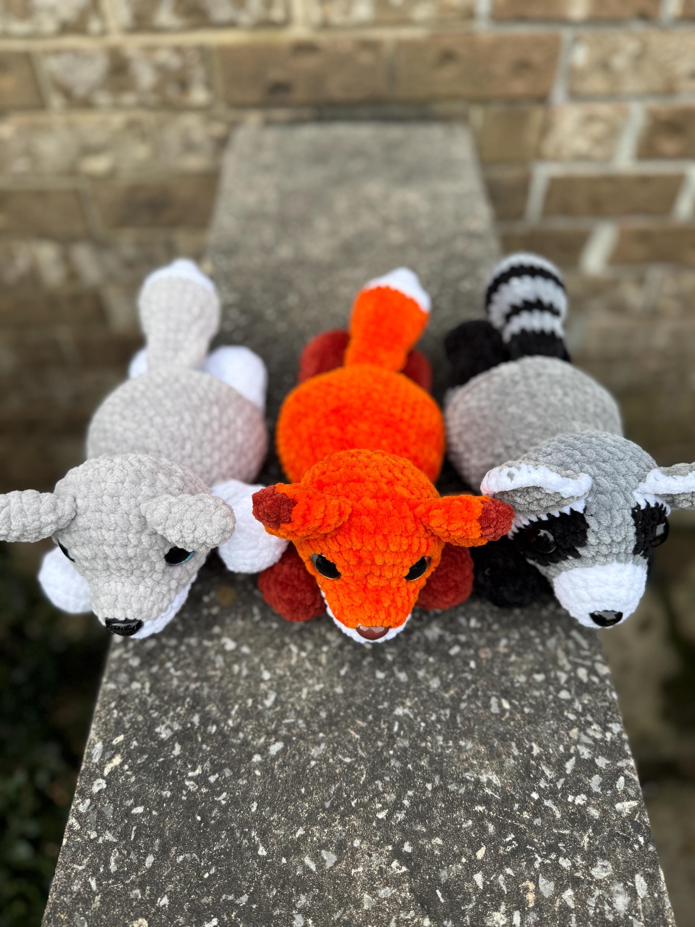 Fox, Wolf, and Raccoon Crochet Amigurumi Pattern (Digital Download)