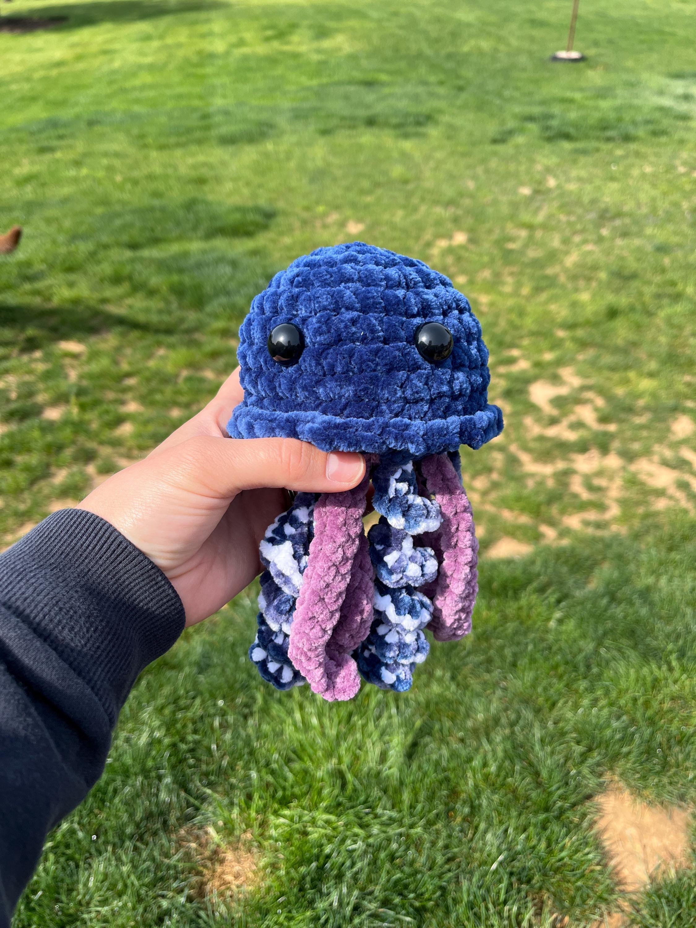Jellyfish Small Crochet Plushie Amigurumi, Soft Stuffed Toy