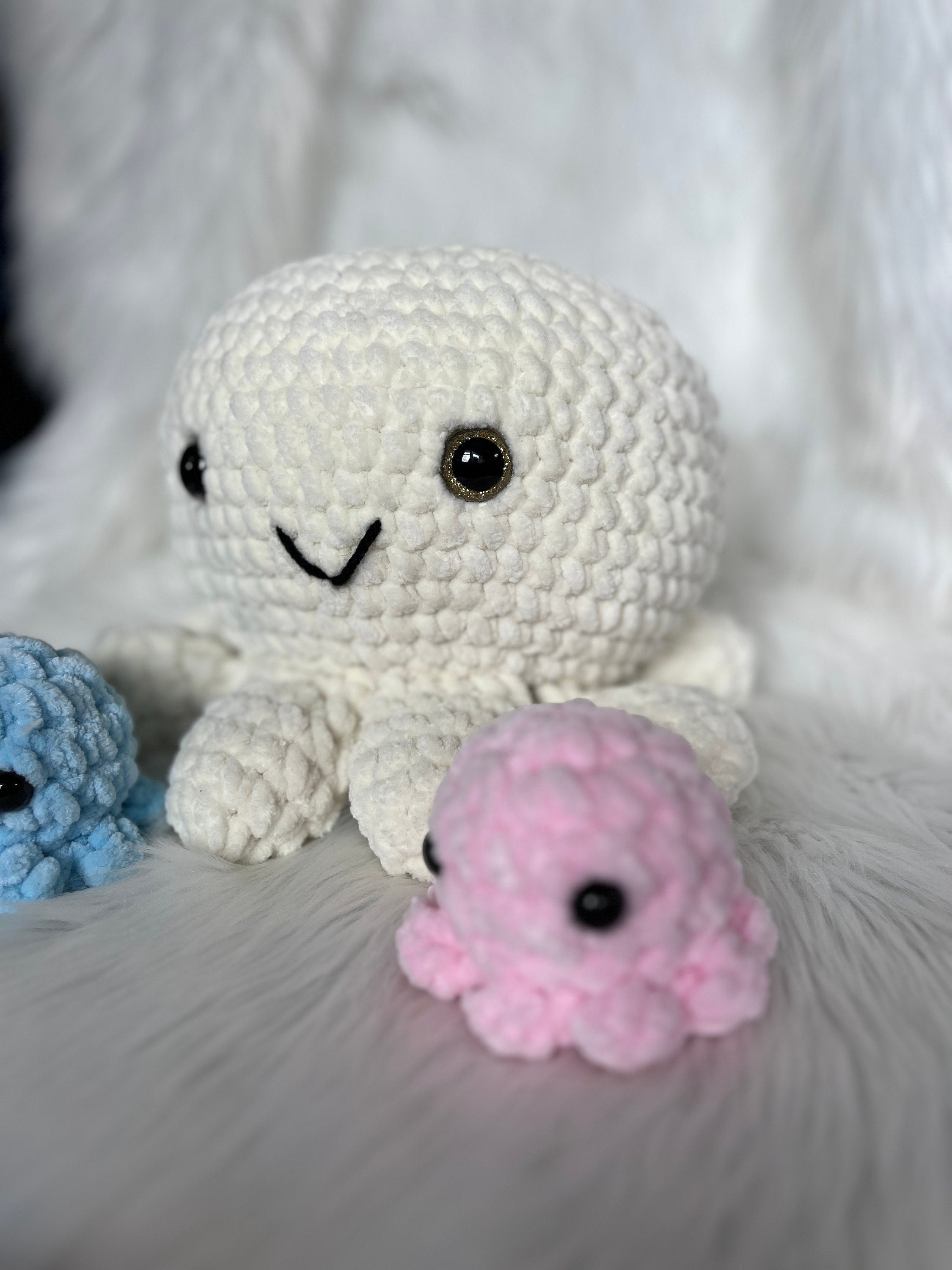 Octopus Crochet Plushie Gender Reveal | Cream Stuffed Animal with Surprise Babies