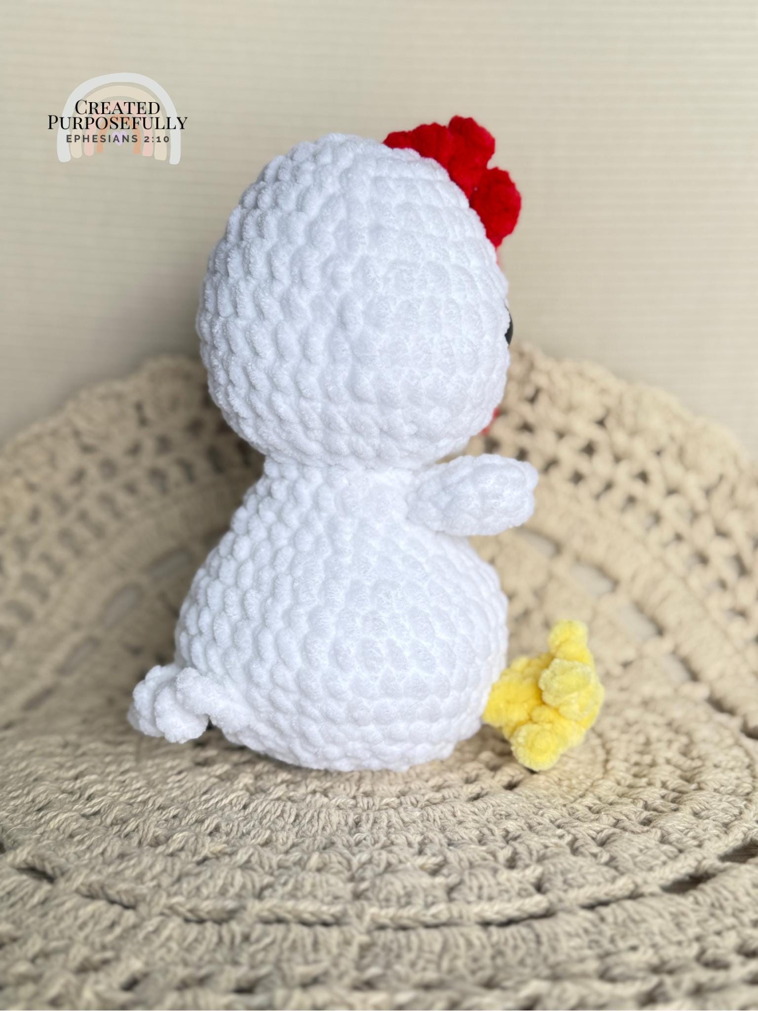 Chicken Crochet Plushie, Stuffed Amigurumi
