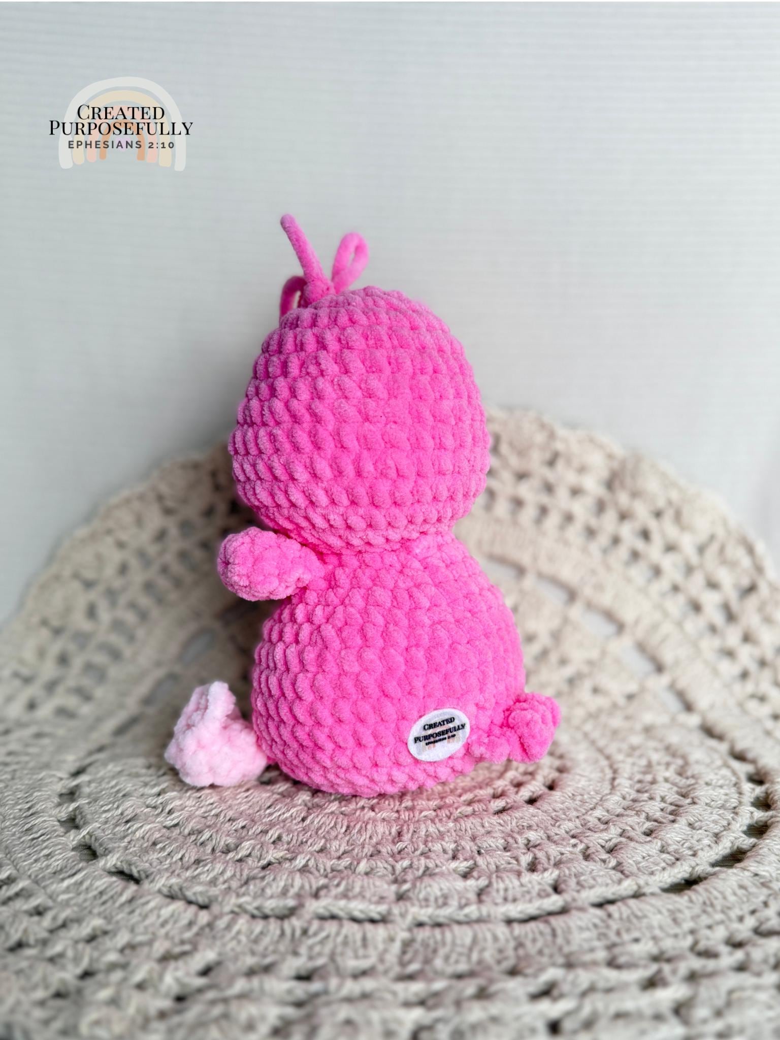 READY TO SHIP Color Crochet Plush Flamingo, Stuffed Amigurumi