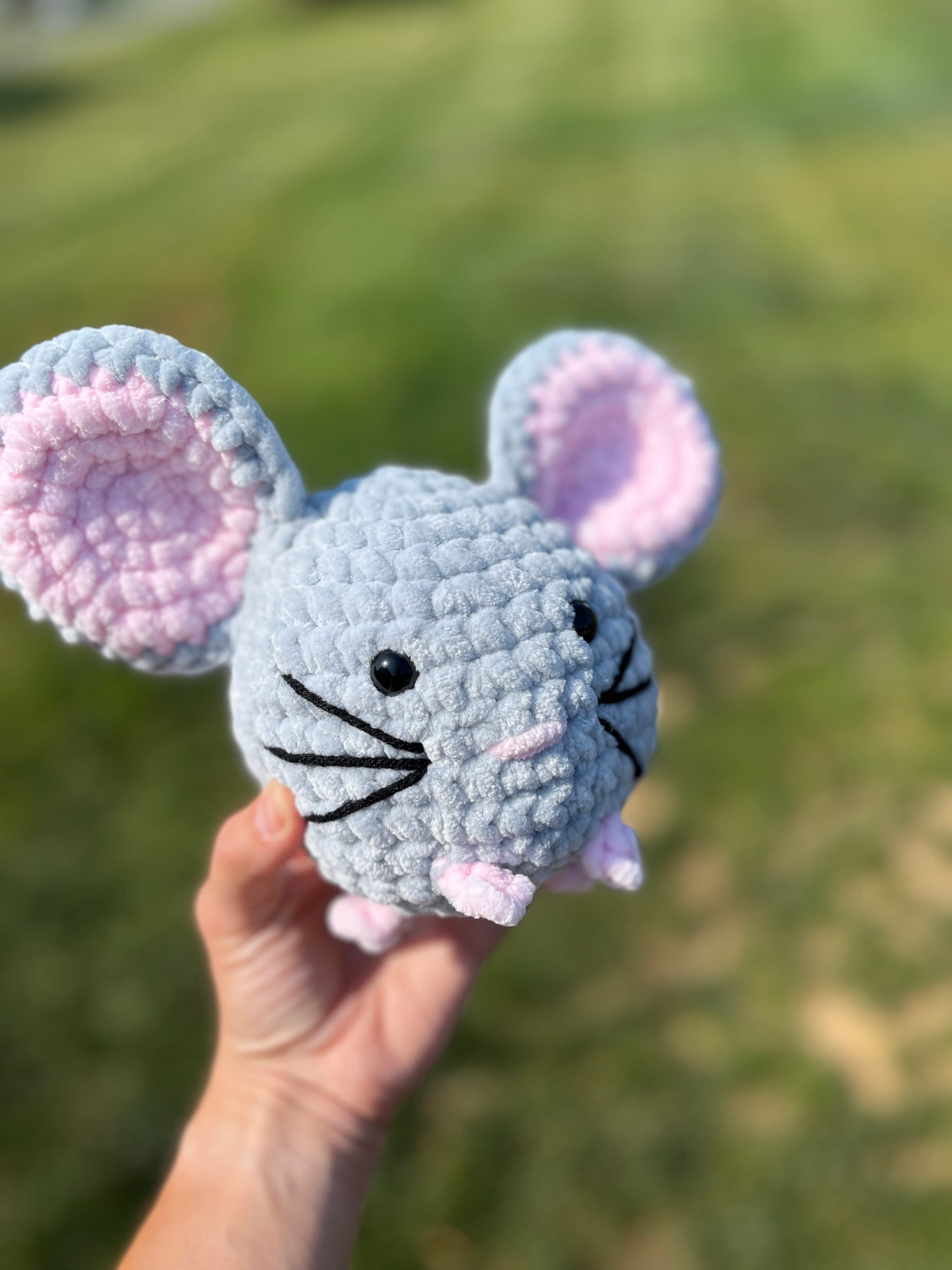 Mouse Custom Color Crochet Plush, Soft Stuffed Amigurumi