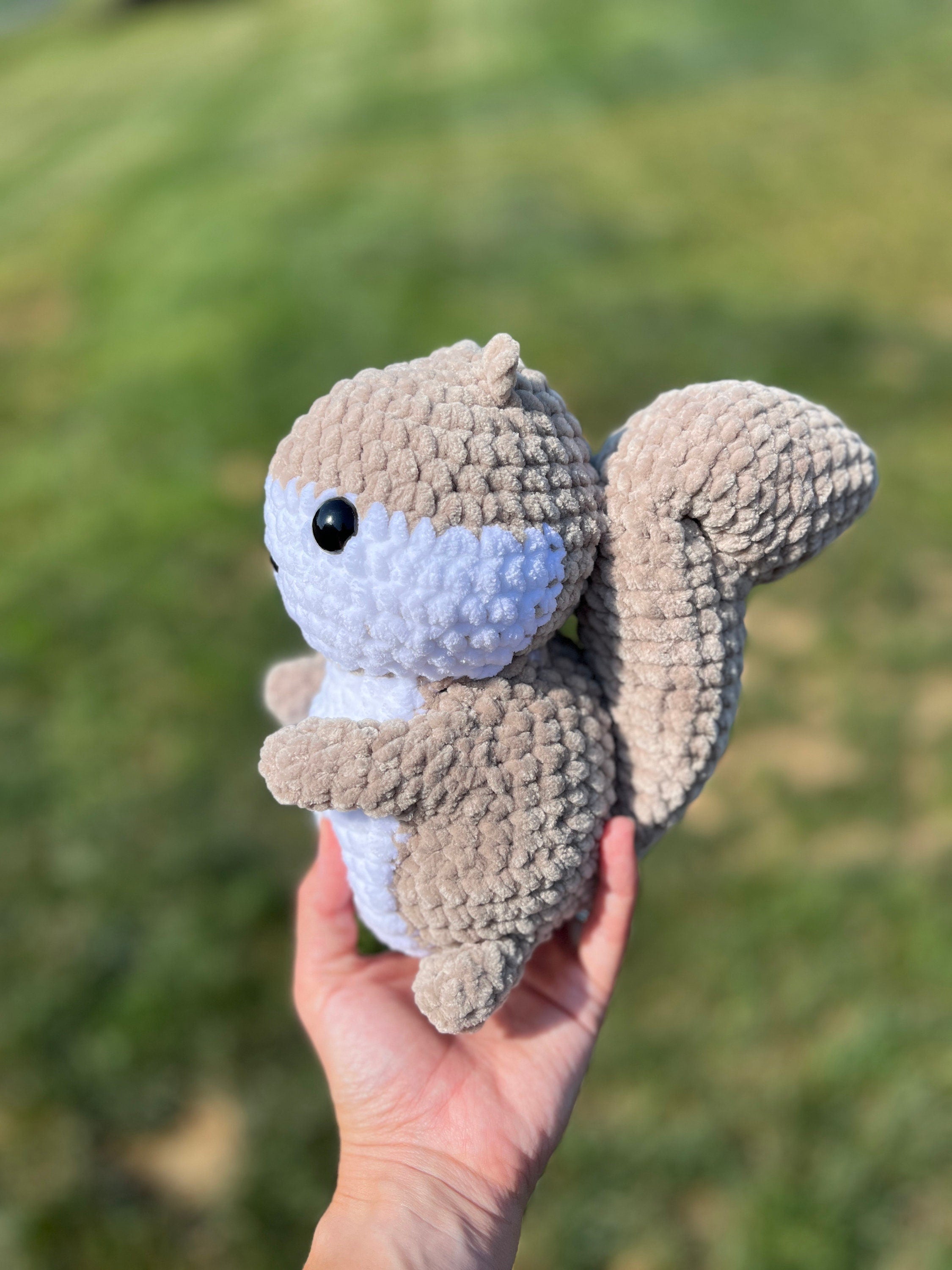 Squirrel Crochet Plushie, Soft Stuffed Amigurumi