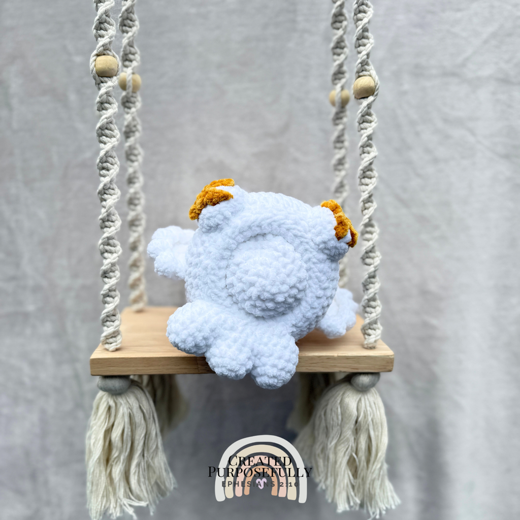 Handmade crochet chicken family with mama hen and one baby chick made with soft cuddly yarn by Created Purposefully