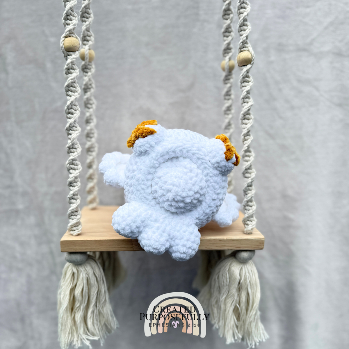 Handmade crochet chicken family with mama hen and one baby chick made with soft cuddly yarn by Created Purposefully