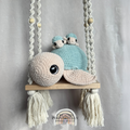 Handmade crochet sea turtle family with mama turtle and two baby turtles that tuck inside by Created Purposefully