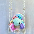 Handmade crochet spider family plush with mama spider and two baby spiders that tuck inside Mom by Created Purposefully