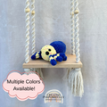 Handmade crochet spider plush with eight legs made with soft cuddly yarn by Created Purposefully