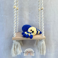 Handmade crochet spider plush with eight legs made with soft cuddly yarn by Created Purposefully