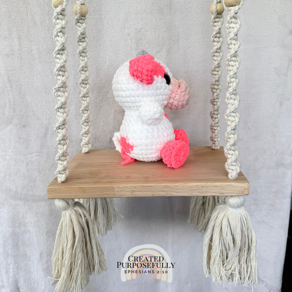 Handmade crochet cow plush in colorful designs made with soft plush yarn