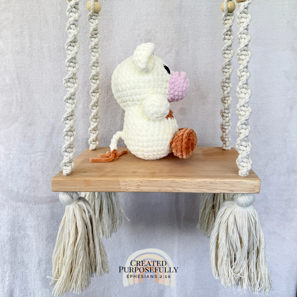Handmade crochet cow plush in colorful and brown designs made with soft plush yarn