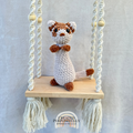 Handmade crochet ferret plush with a long cuddly body made with soft yarn by Created Purposefully