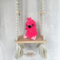 Handmade pink crochet flamingo plush made with soft yarn by Created Purposefully