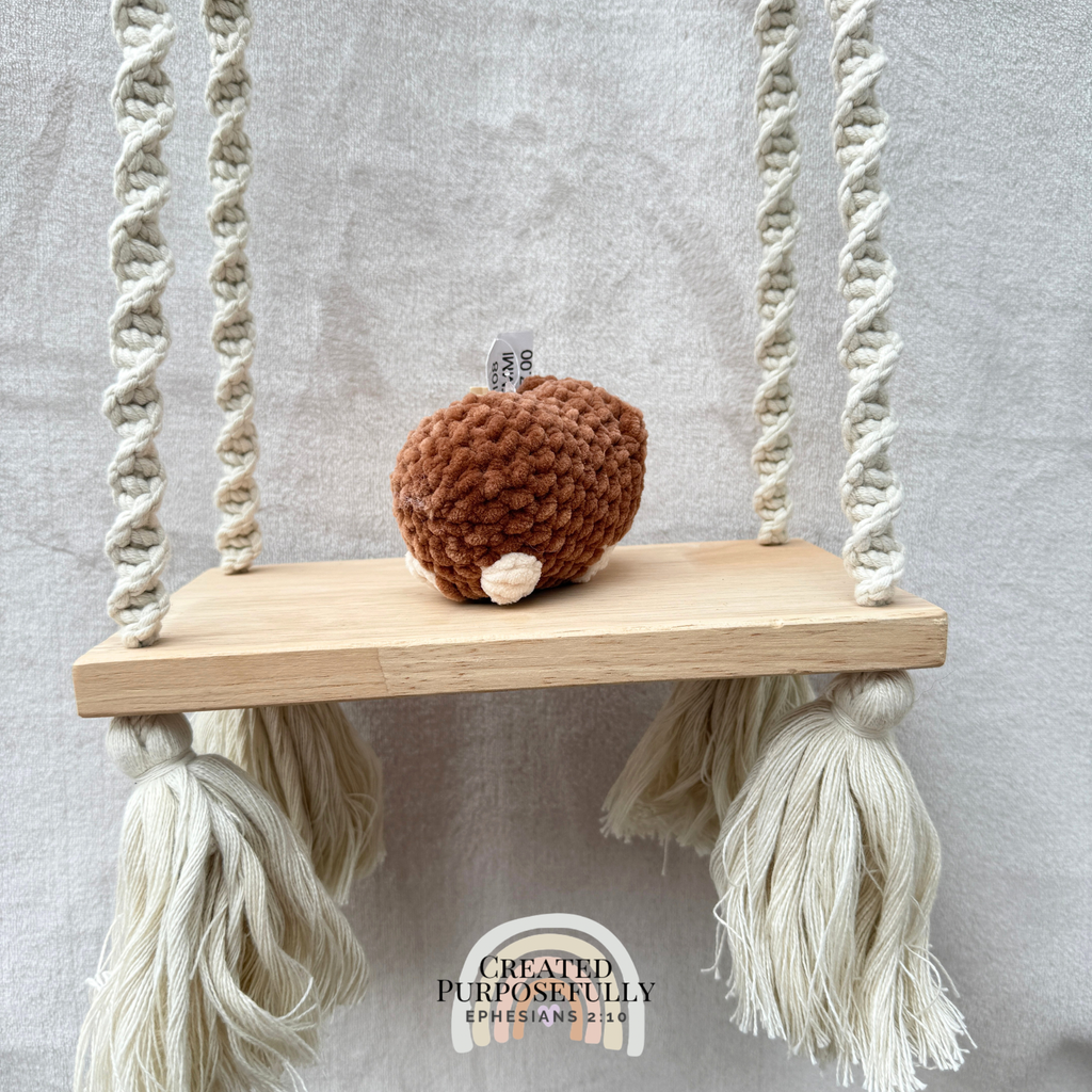 Handmade crochet mini hamster plush made with soft plush yarn, a cute stuffed hamster gift for kids, animal lovers, and plush collectors.