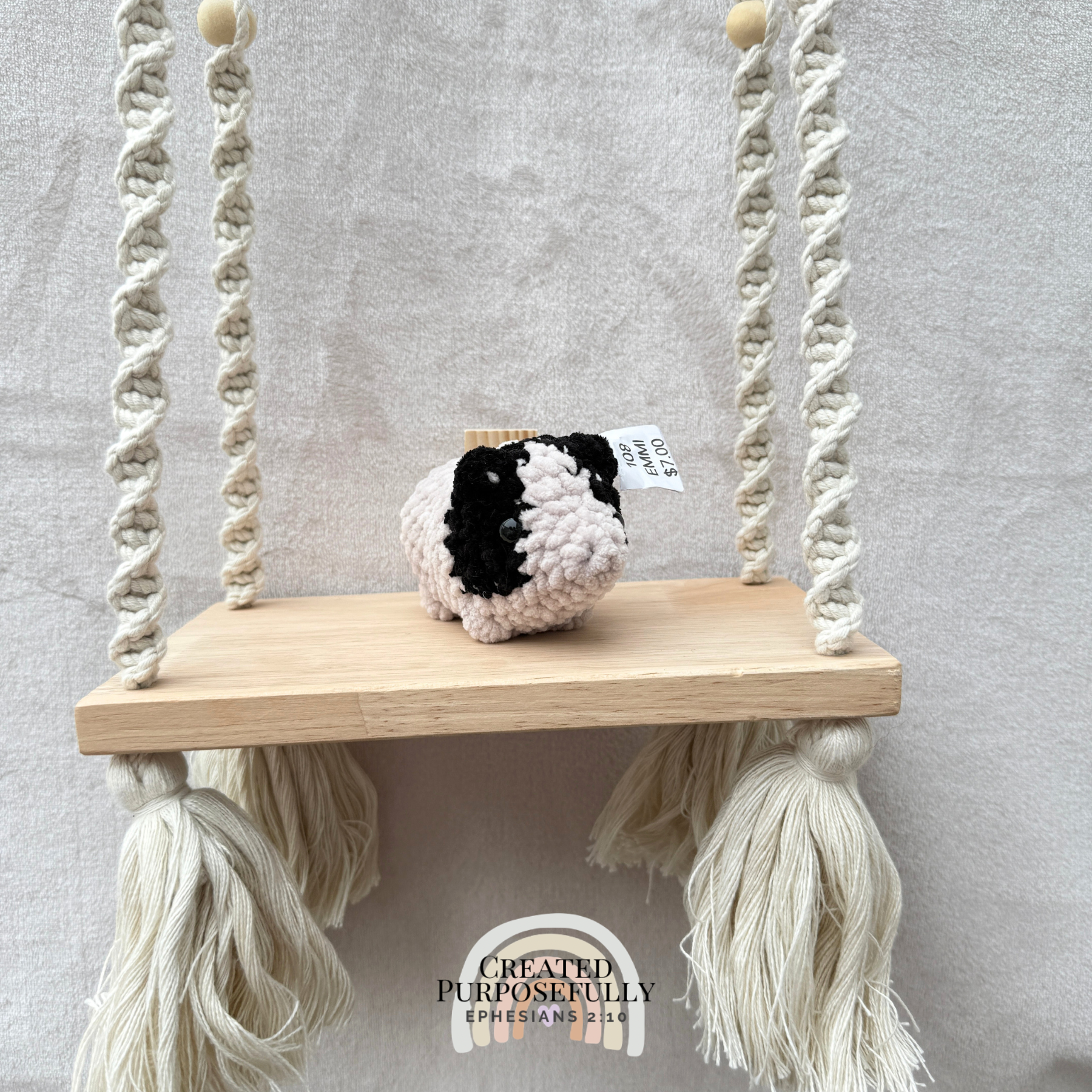 Handmade crochet mini hamster plush made with soft plush yarn, a cute stuffed hamster gift for kids, animal lovers, and plush collectors.