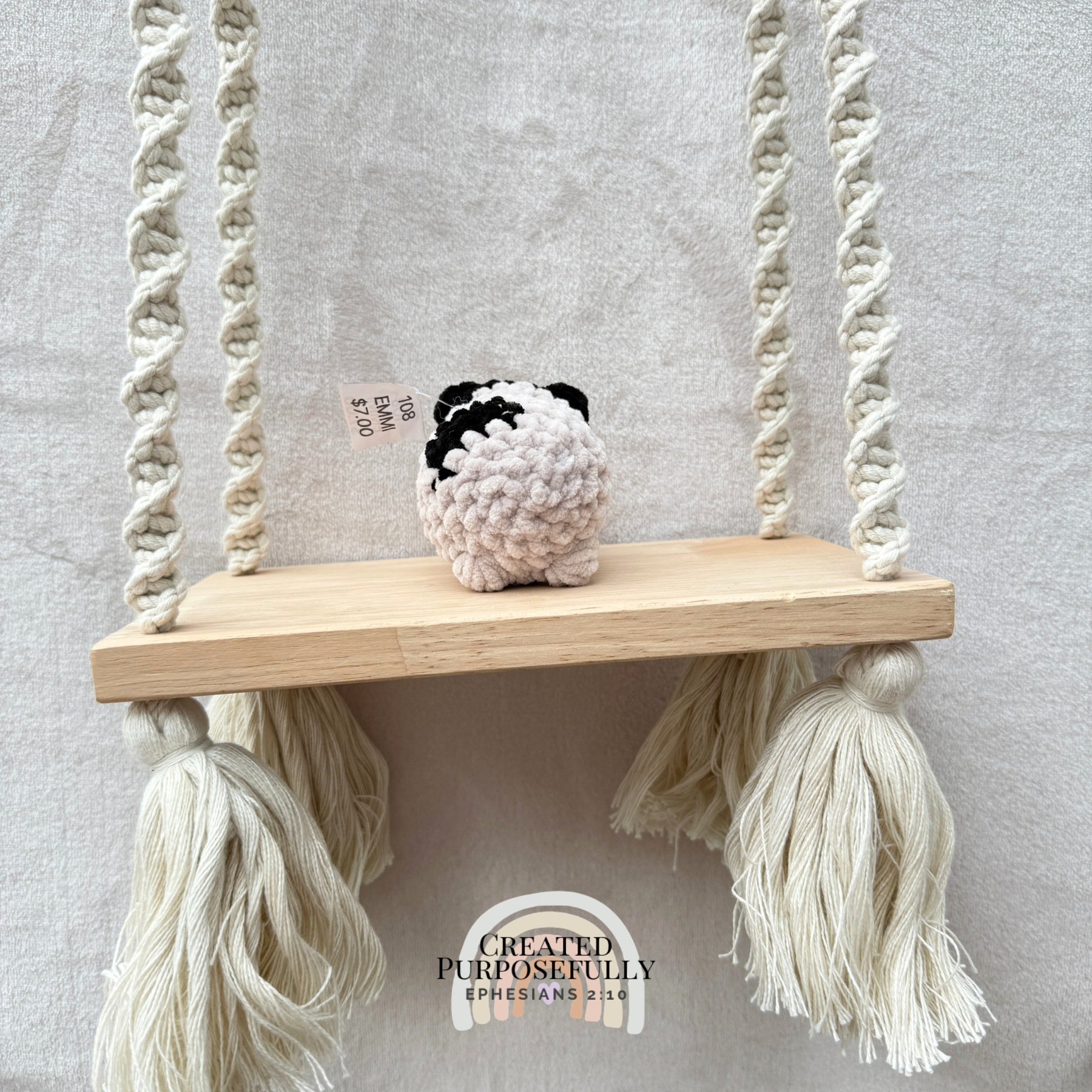 Handmade crochet mini hamster plush made with soft plush yarn, a cute stuffed hamster gift for kids, animal lovers, and plush collectors.