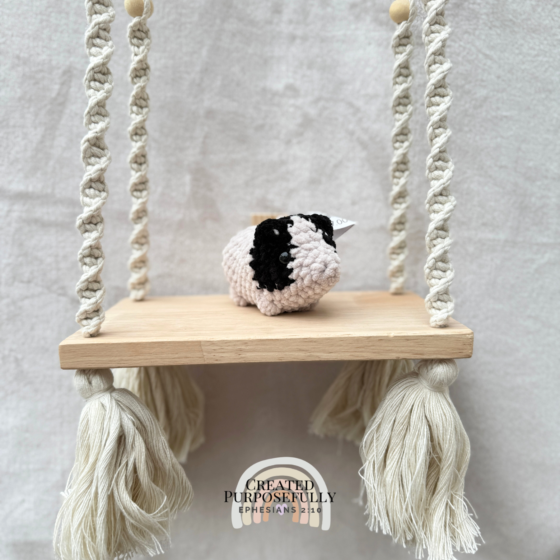 Handmade crochet mini hamster plush made with soft plush yarn, a cute stuffed hamster gift for kids, animal lovers, and plush collectors.